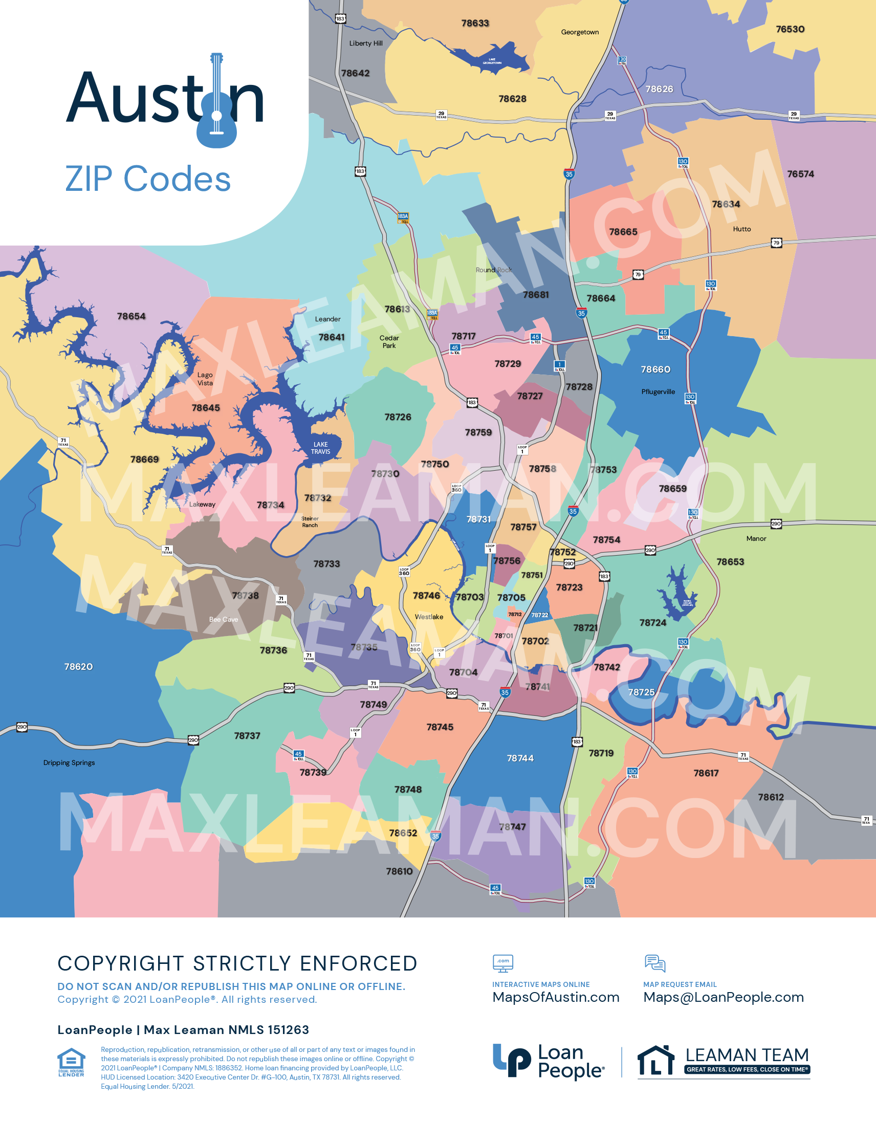 Zip Code Map Of Austin Texas Greater Austin Area Zip Code Map | Mortgage Resources