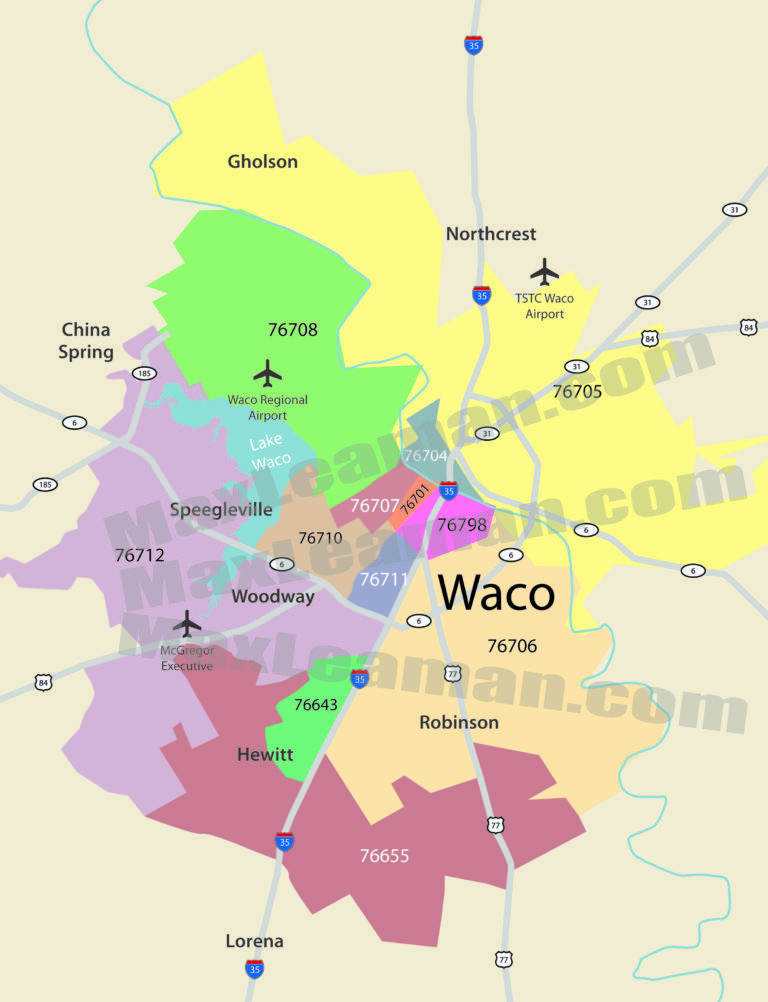 Waco Zip Code Map - Zip Code Map Waco - Zipcode Waco Texas