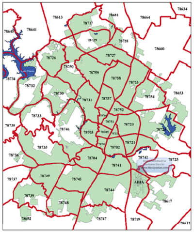 Austin Zip Code Map - Free Zipcode Map Austin - Austin, TX